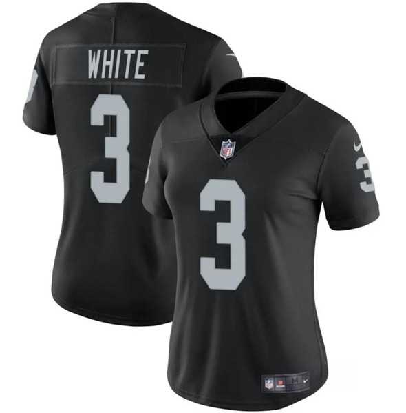 Womens Las Vegas Raiders #3 Zamir White Black Vapor Stitched Jersey Dzhi